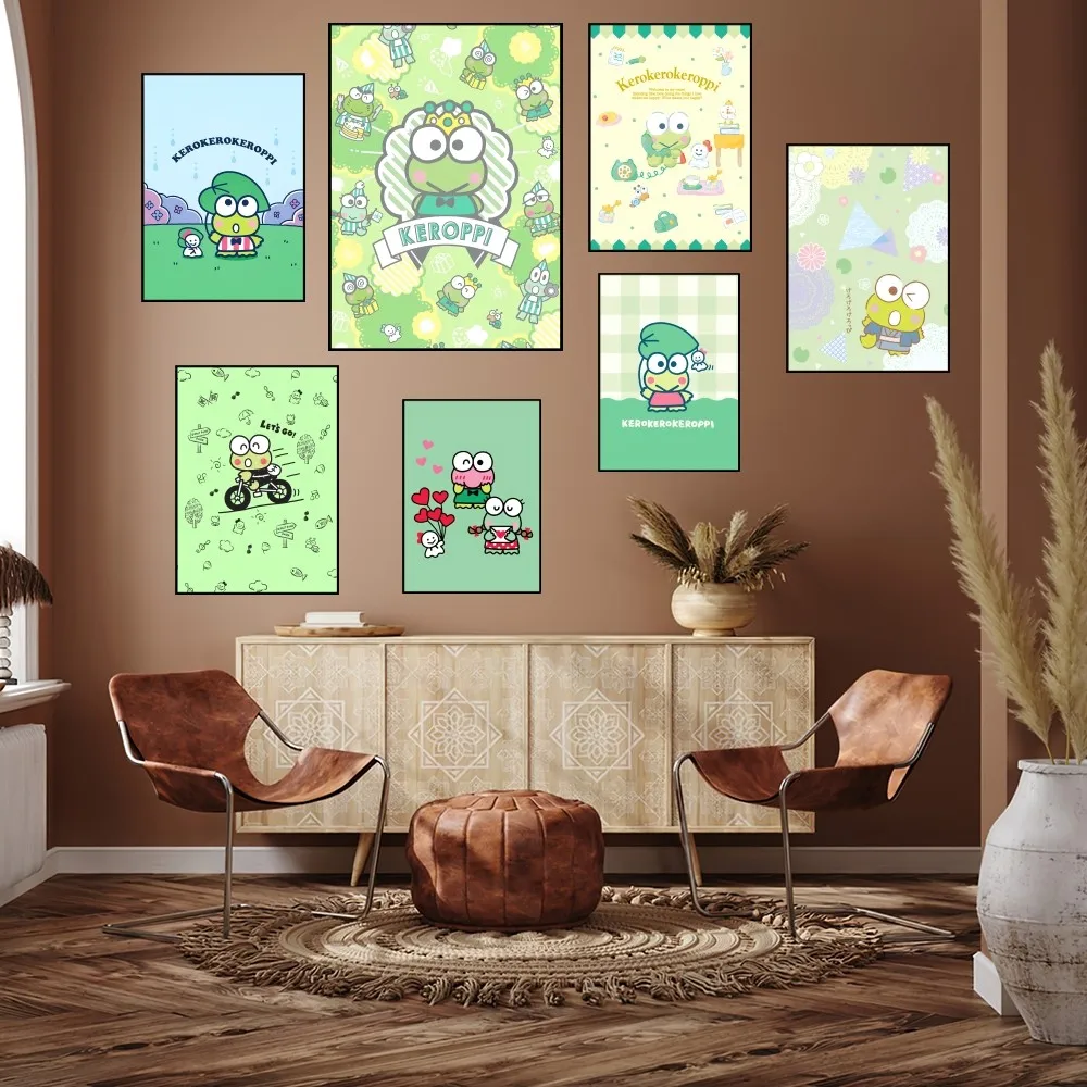 Cute Kero Kero Keroppi Poster Prints Wall Painting Bedroom Living Room Decoration Office Small