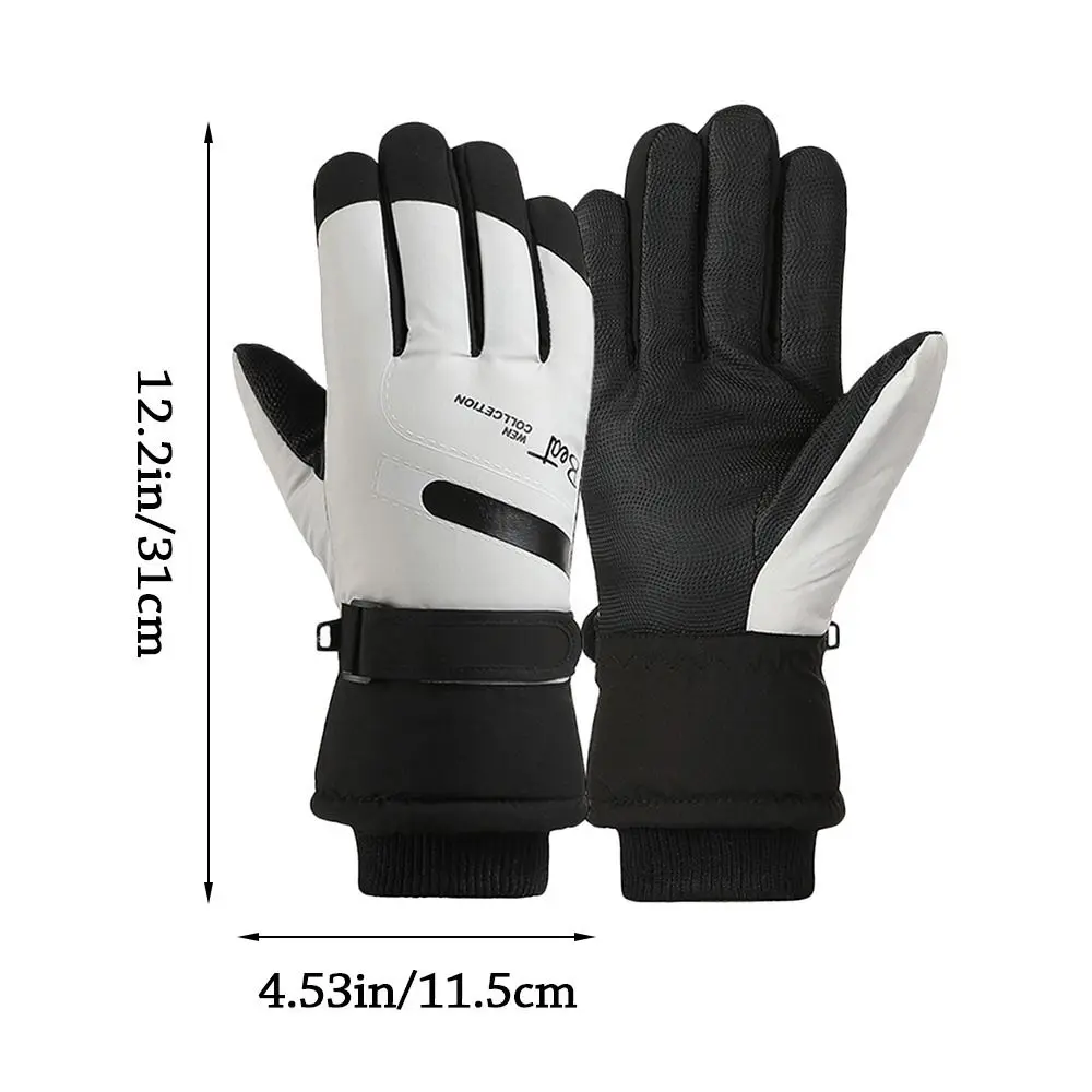 Modische warme Winterhandschuhe, verdickt, thermisch, rutschfest, Fahrradhandschuhe, Futter, Fleece, winddicht, Touchscreen-Fäustling, Outdoor