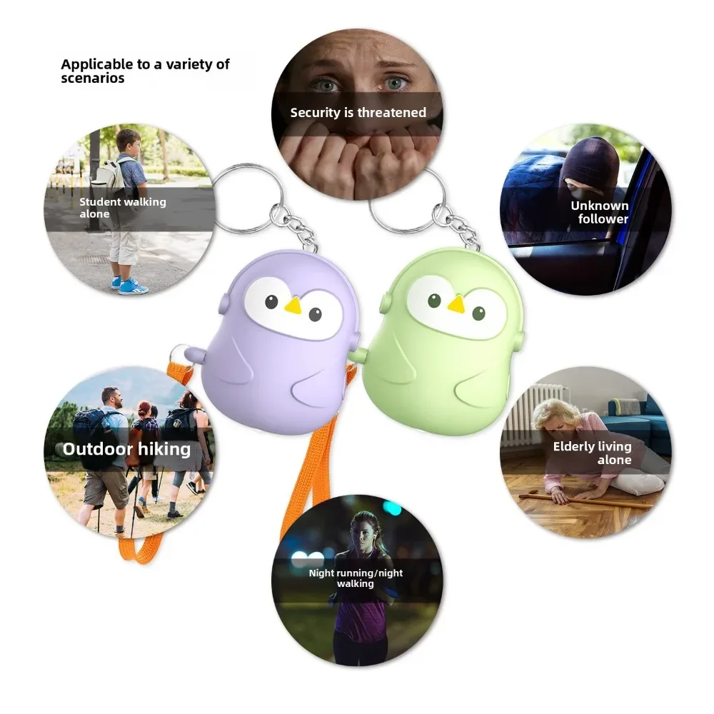 New Anti Wolf Keychain Self Defense Alarm 130dB LED Light Emergency Safety Device for Women Kids Seniors Personal Security