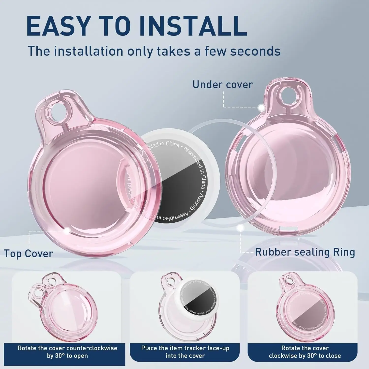 Waterproof Case for AirTag 2 (2nd Gen) & 1st, Upgrade Shockproof Holder Keychain for Air Tag, Full Body Protective Cover for Key