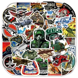 50pcs Combat Aircraft Pilot Stickers Ipad Phone Scrapbook Fighter Sticker Vintage Journal Accessories DIY Scrapbooking Material