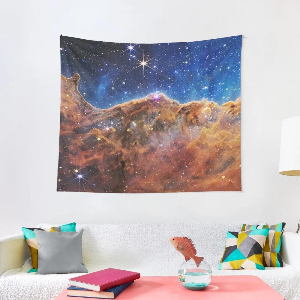 

Cosmic Cliffs, Carina Nebula, NGC 3324 (James Webb/JWST) — space poster Tapestry Wallpaper Home And Comfort Decor Tapestry