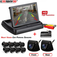 Koorinwoo Video Parking Sensors 8/4 Front Cam Rear camera Reverse Parkmaster Radar Detector Parking System For Car Android Radio