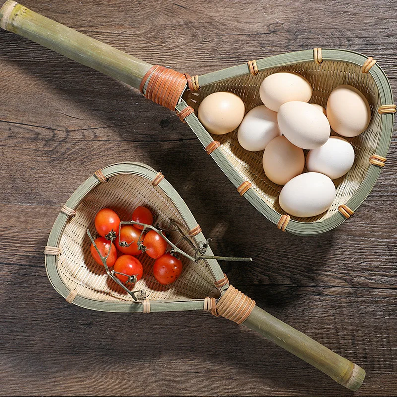 Handmade Bamboo Filter Spoon, Rattan Woven, Spoon, Fried Noodles, Bamboo Net Scoop, Malatang Hot Pot Net, Slotted Spoon