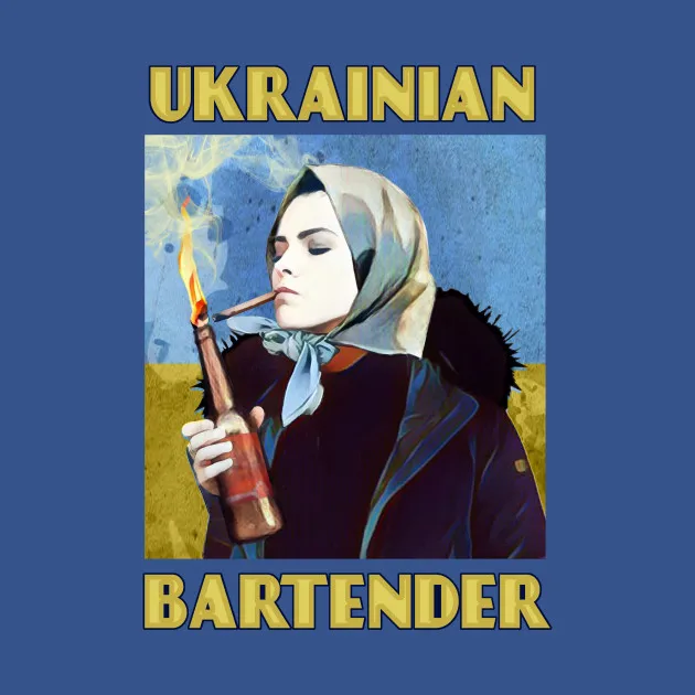 Funny Ukrainian Bartender Resister T Shirt New 100% Cotton Short Sleeve O-Neck Casual T-shirts Loose Top Clothing Size S-3XL