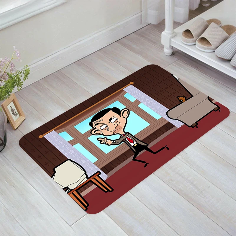 Funny Cartoon Mr. Bean Floor Mat Carpet Entrance of House Room Mats Balcony Rugs Kitchen Rug Home Carpets Foot Doormat Door Bath