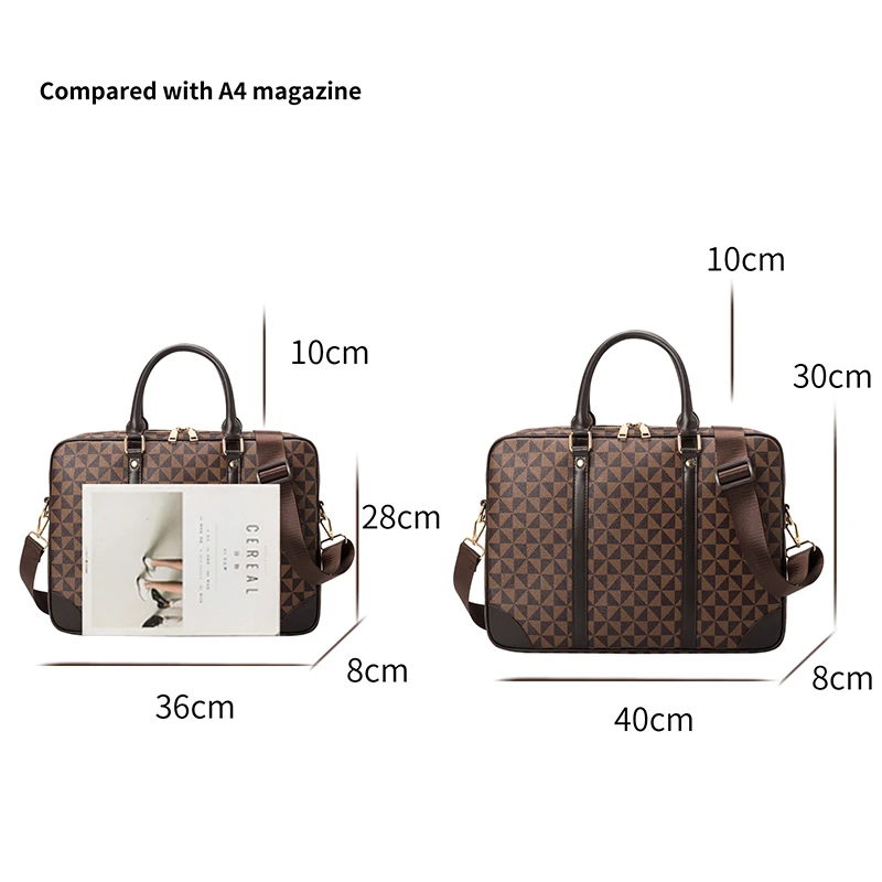 Luxury Brand New 14 Inch Laptop Briefcase Business Handbag for Men Large Capacity men\'s Leather Fashion Designer Shoulder Bag