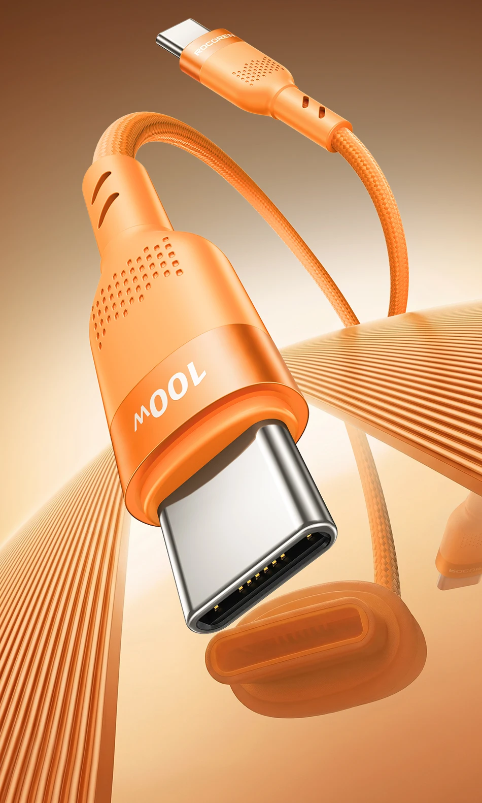 Rocoren 100W Typ-C zu USB Schnellladekabel 100W PD3.0 USB-C Schnelllade-Datenkabel für iPhone, Samsung, Laptop, iPad – Detail 2