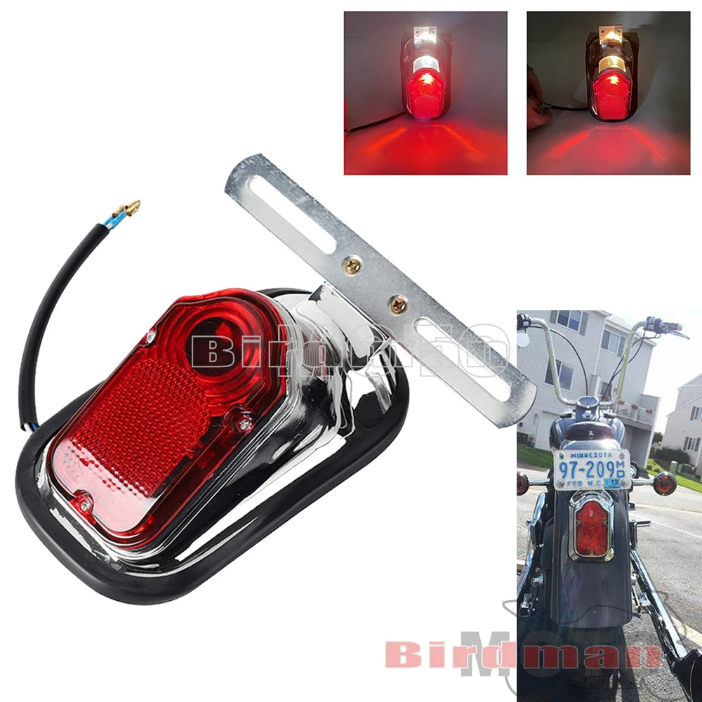 Motorcycle Retro Tombstone Rear License Plate Light Brake Lamp Taillights For Harley Honda Bobber Chopper YAMAHA Custom Touring