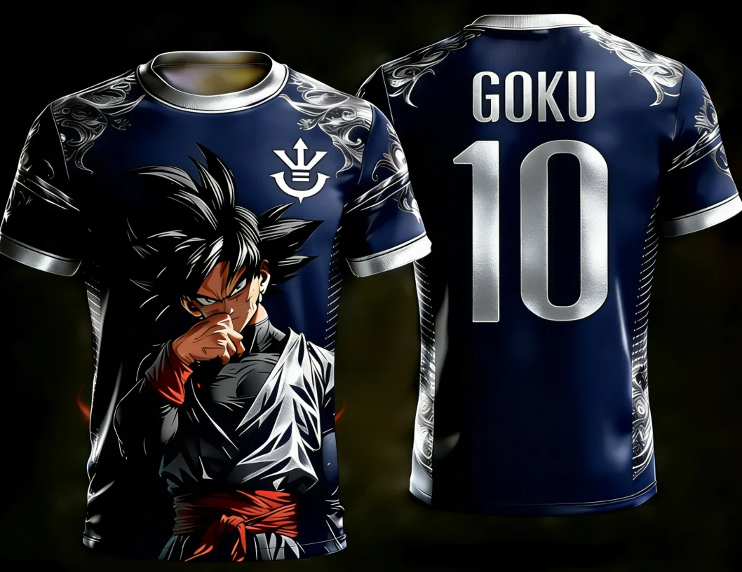 

2026 Dragon Ball Genuine Licensed 3D Print Goku No.10 Football Jersey Training Suit Adult Kid S-6XL 90cm-160cm Trendy Wear