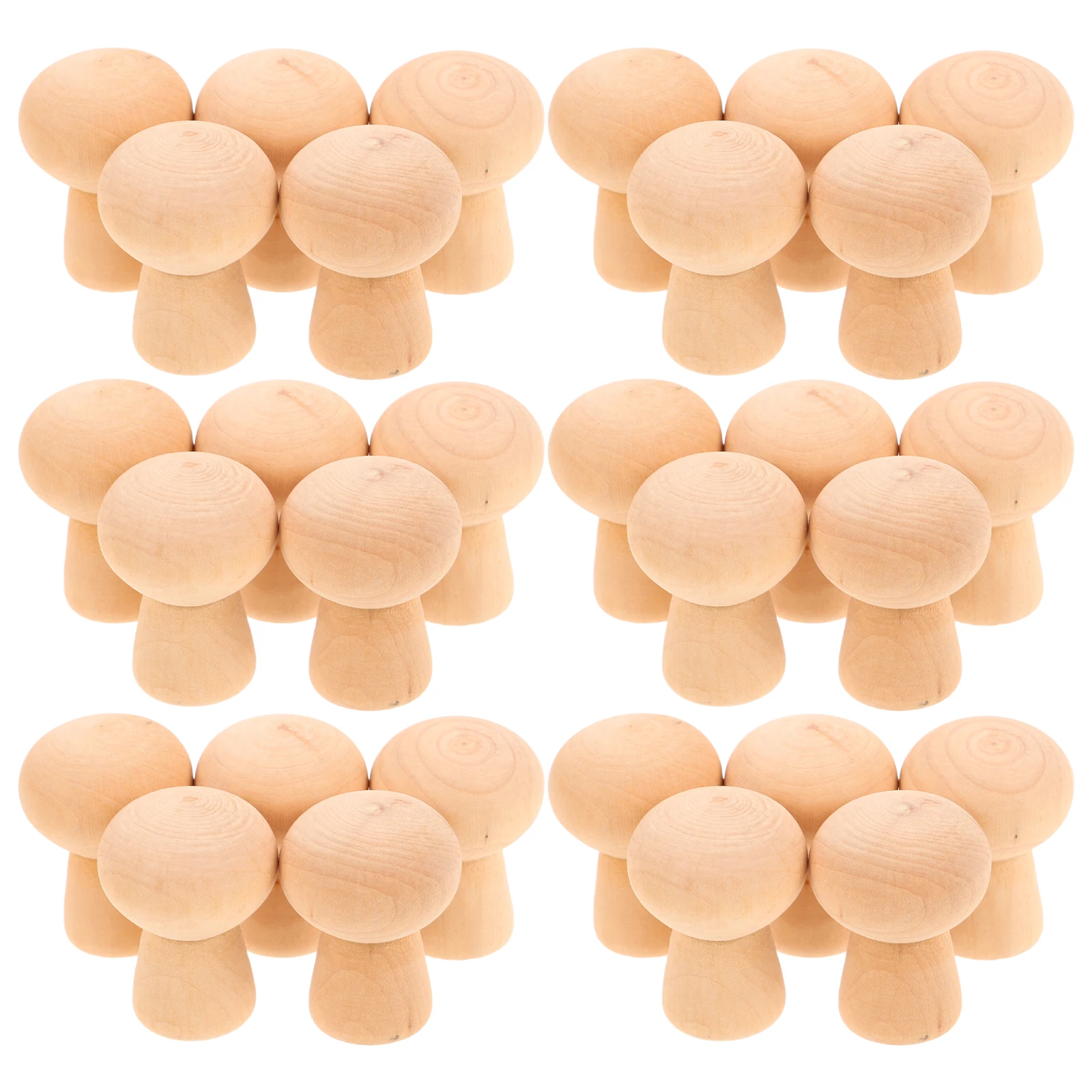 30 قطعة الفطر غير المكتمل 1.8X1.4 أنشطة التعلم المبكر التعليمية أوتاد خشبية صغيرة للأطفال الاستكشاف البصري #1