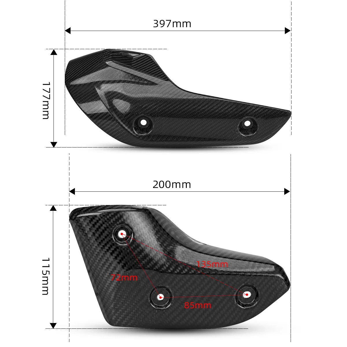 Motorcycle Exhaust Pipe Cover Front Section Cover Carbon Fiber Heat Shield Heat Shield For Yamaha TMAX530/ TMAX560