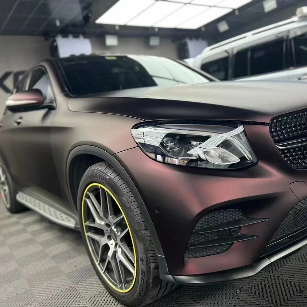 

Виниловая Защитная пленка для автомобильной краски с эффектом тяжелого металла, пластиковая пленка для автомобилей, матовая металлическая темно-красная