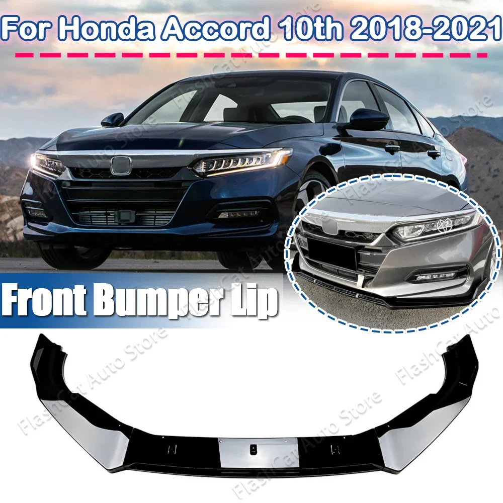 

Car Front Bumper Lip Splitter For Honda Accord 10th Tenth Generation 2018-2021 Diffuser Bumper Canard Lip Tuning Body Kits