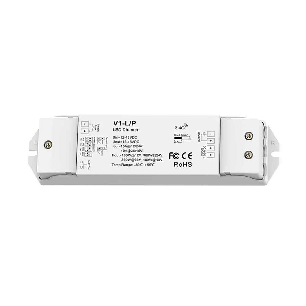 1 Way Constant Voltage Controller 3A/4A/5A/8A/15A/20A Smooth Dimming Without Flicker Pair A Multi-zone Dimming Remote Control