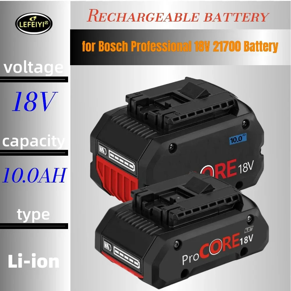 18V 10000mAH for BOSCH Professional 18V 21700 Battery ProCORE 18V Li-ion Replacement for BAT609 BAT618 with BMS Durable
