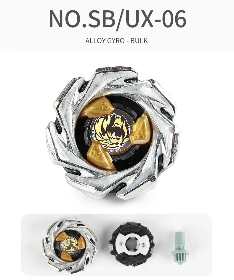 Takara Tomy UX-06 Leon Crest 7-60GN Silber Gold Titus Manju Exklusiver Verteidigungs-Kampf-Kreisel für Jungen, Sammler-Gyro-Spielzeug, Geschenk – Detail 1
