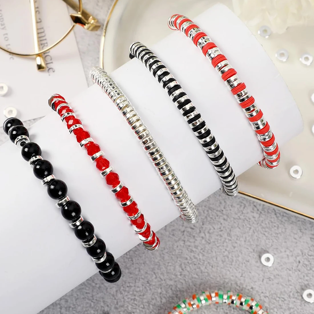 20/50Pcs Stainless Steel Flat Spacer Beads 3/4/5/6/8MM Gold Silver Large Hole Loose Bead Bracelet Necklace Jewelry DIY Making view 6