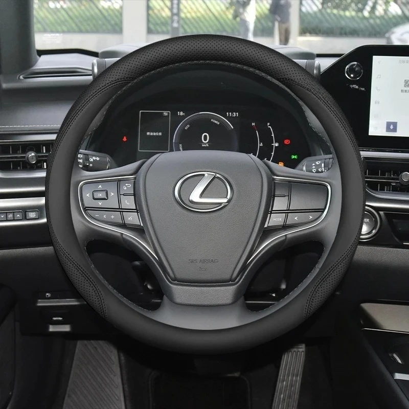Genuine Leather Anti Slip Steering Wheel Cover For Lexus UX200 UX250 UX250h UX260h UX300h 2019-2024 Auto Interior Accessories