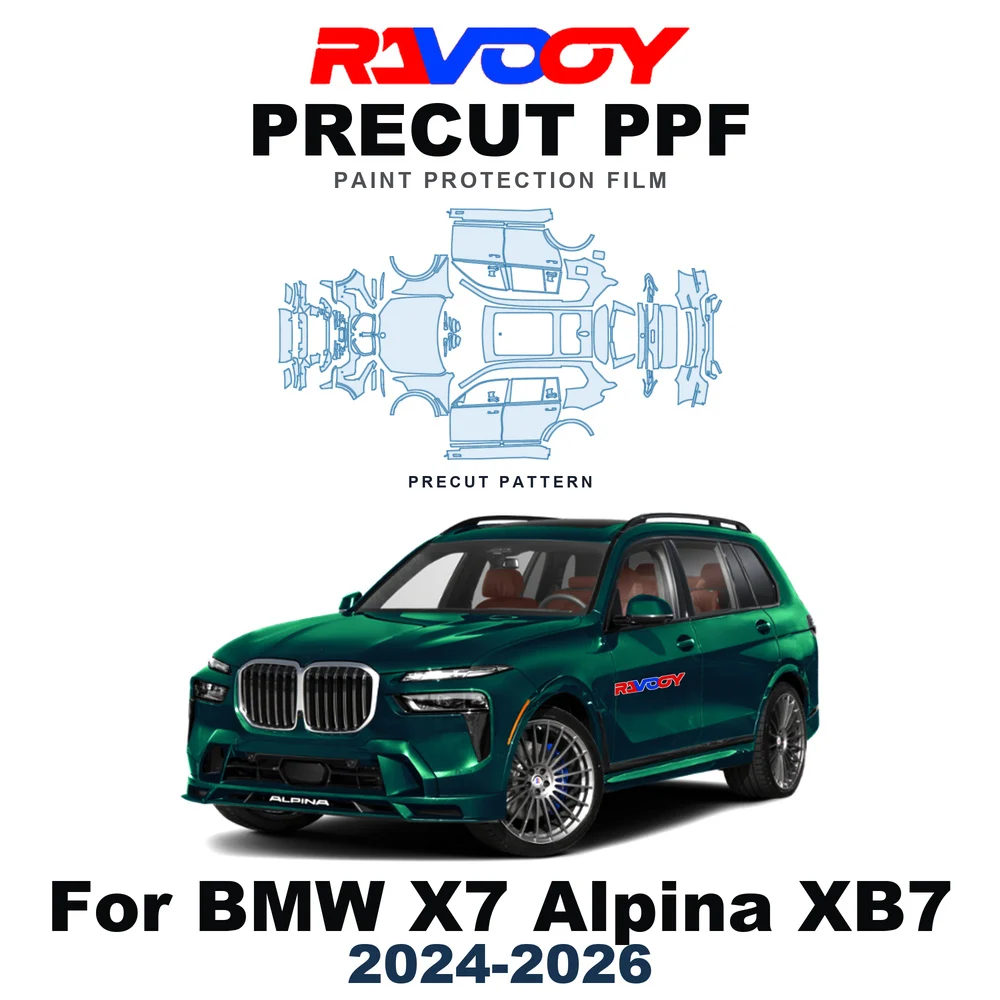 Precut PPF For BMW X7 Alpina XB7 2024-2026 8.5mil TPU Paint Protection Film Hood Bonnet Bumper Headlight Self-Healing Clear Kit