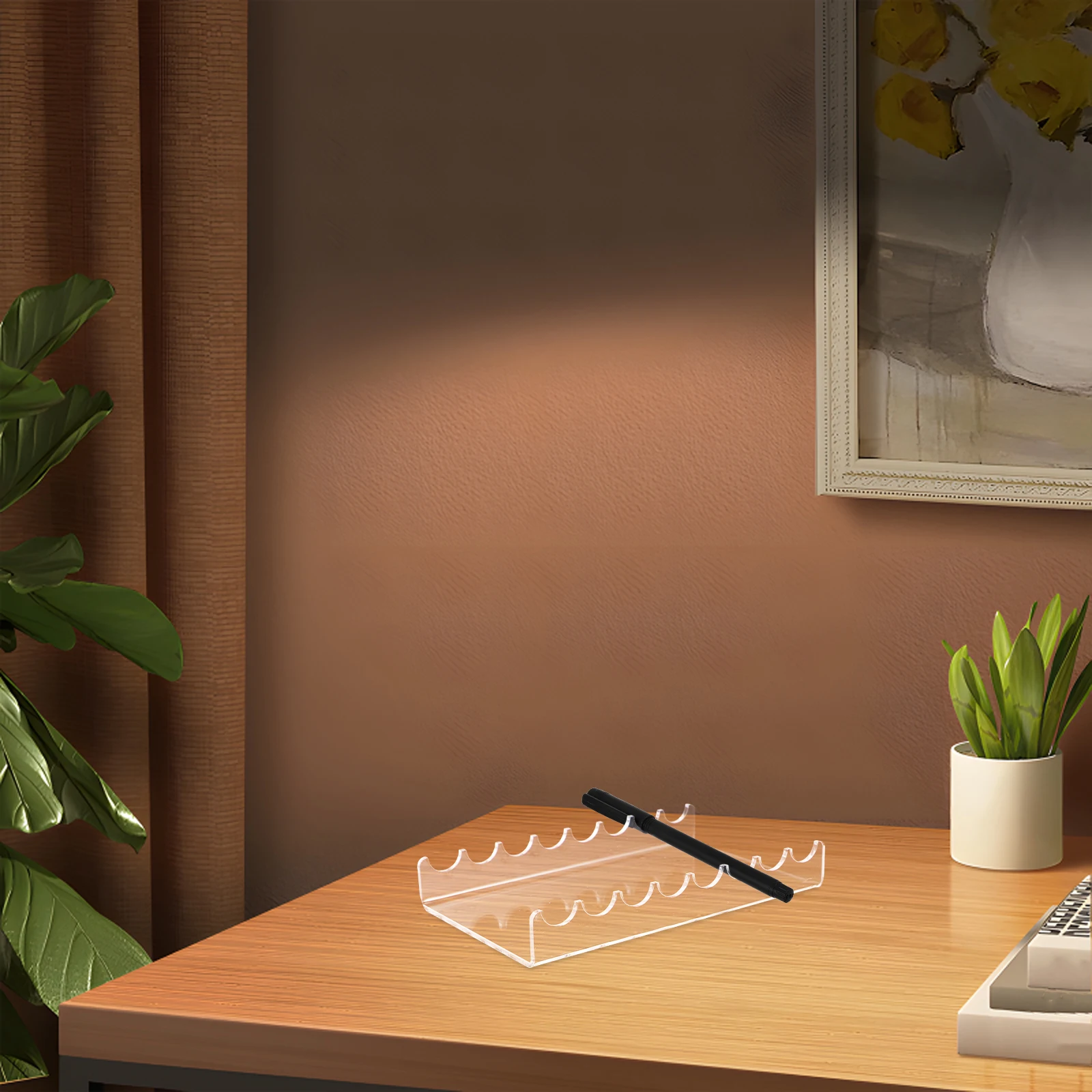 

Stylish Acrylic Pen Display Stand Transparent Design Home Office Craft Booths Vendor Stalls Makeup Brushes Pencils