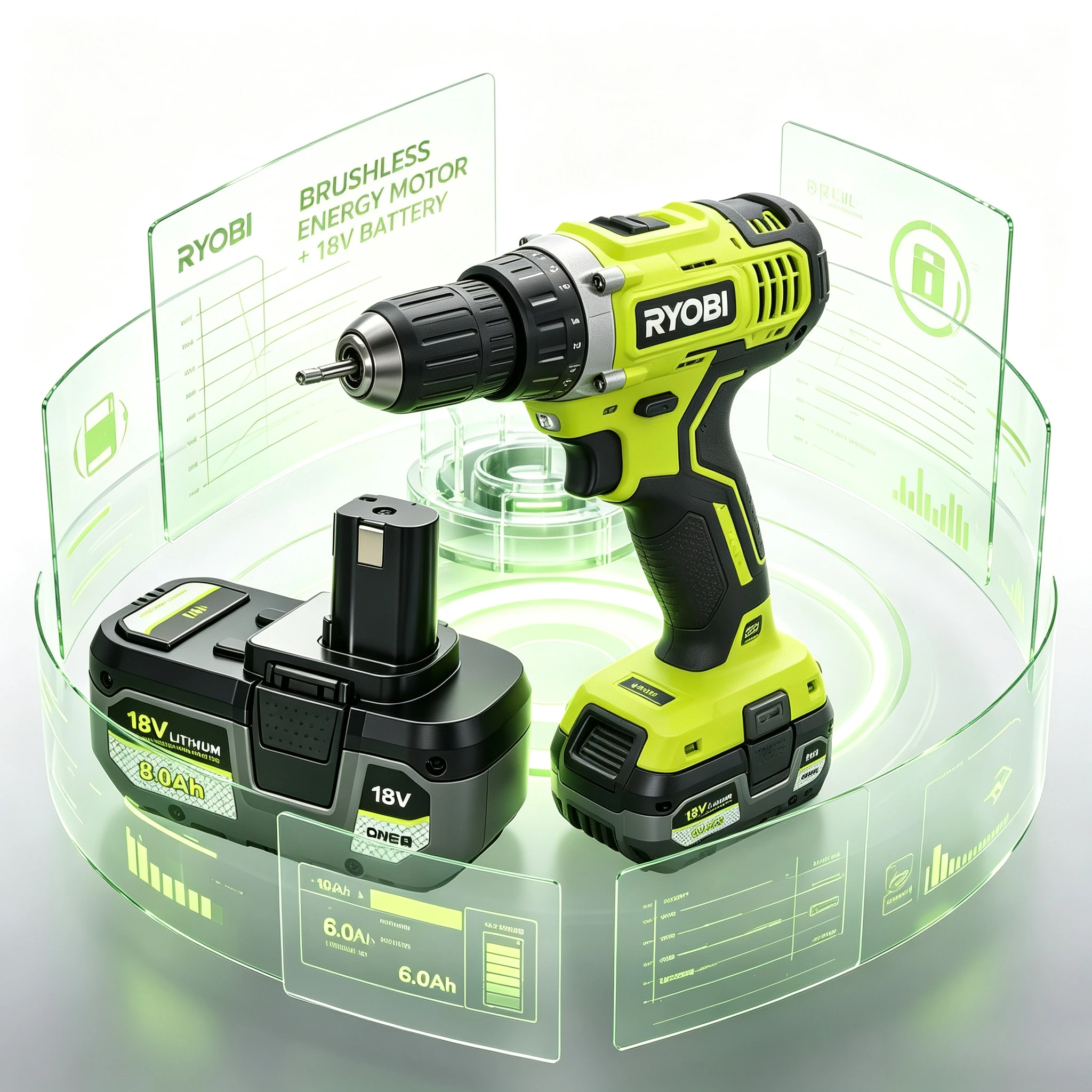 RYOBI 18V 6.0Ah Lithium battery,For P108 P109 RB18L40 Fit Bolt Cutter Power Scrubber Brush Cutter For Landscaping Assignments