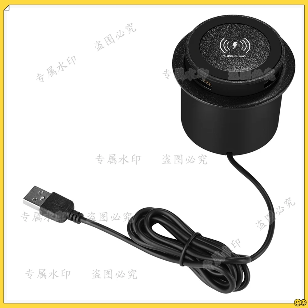 10W Fast Wireless Charger -Up Desktop Embedded Fast Wireless Charger with USB Port Universal for Smartphone
