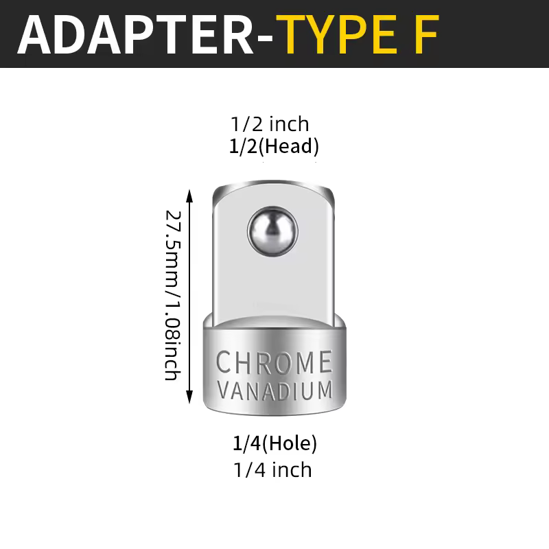 Onnfang Socket Adapter Drive Head Ratchet Wrench 1/2 3/8 1/4 CR-V Chrome Vanadium Steel for Car Bicycle Garage Home Repair Tools - Image 15