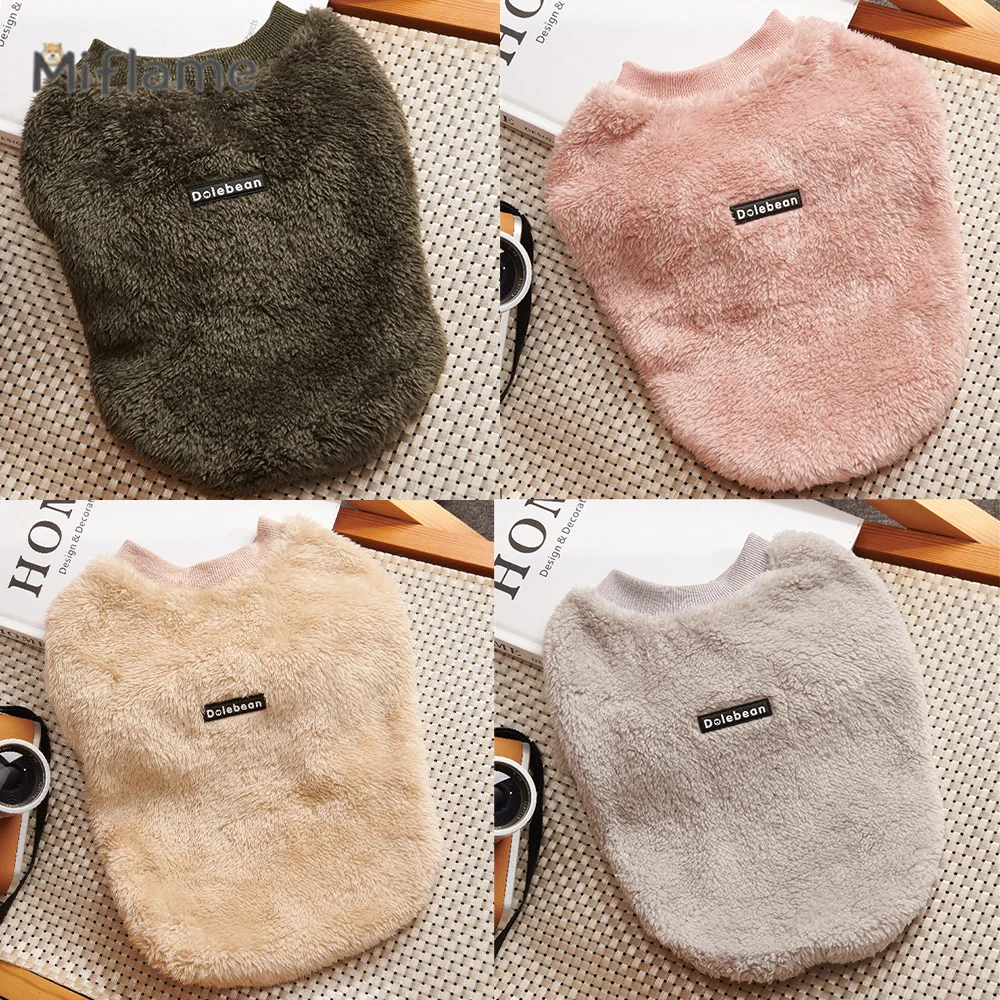 

Miflame 2022 Autumn Winter Dog Clothes Double Sided Down Pet Costume Super Elastic Fleece French Bulldog Teddy Puppy Garment