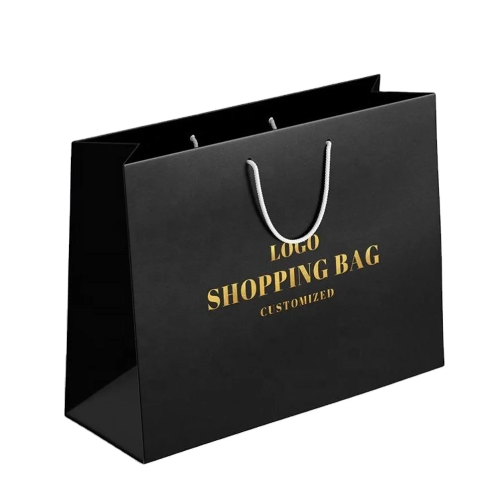 500pcs/Lot Wholesale Luxury Recyclable Biodegradable Paper Bags for Clothing Boutique Gift Packaging with Your Own Logo Printed