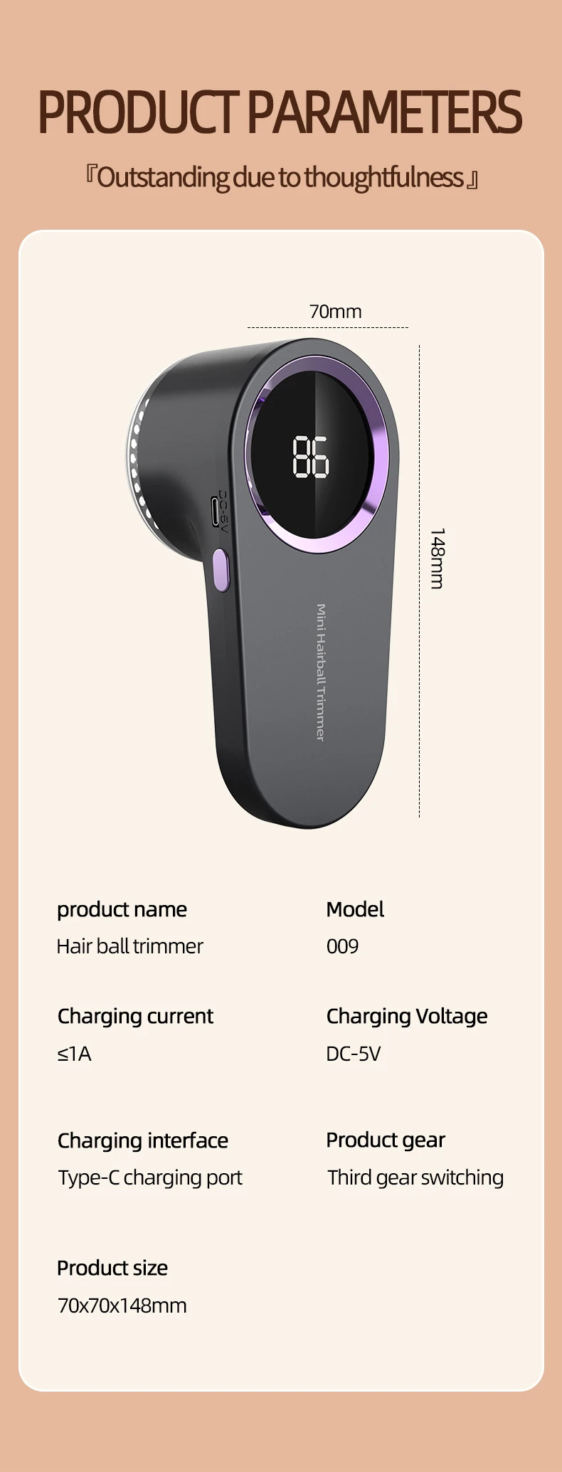 Lint Remover USB Charging Electric Pellet Machine Hair Ball Lint Trimmer Portable Electric Clothes Lint Machine High-speed Moto
