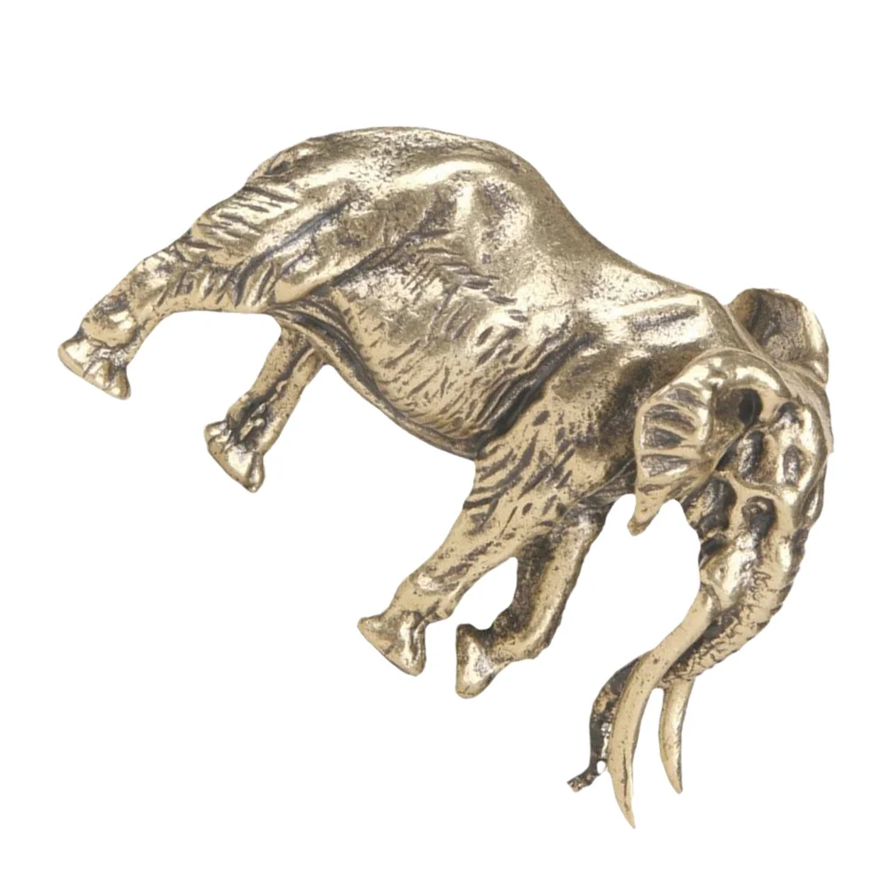 

Lifelike Brass Elephant Statue Desktop Decor Intricately Detailed Meticulous Craftsmanship Unique Design Home Office Artistic