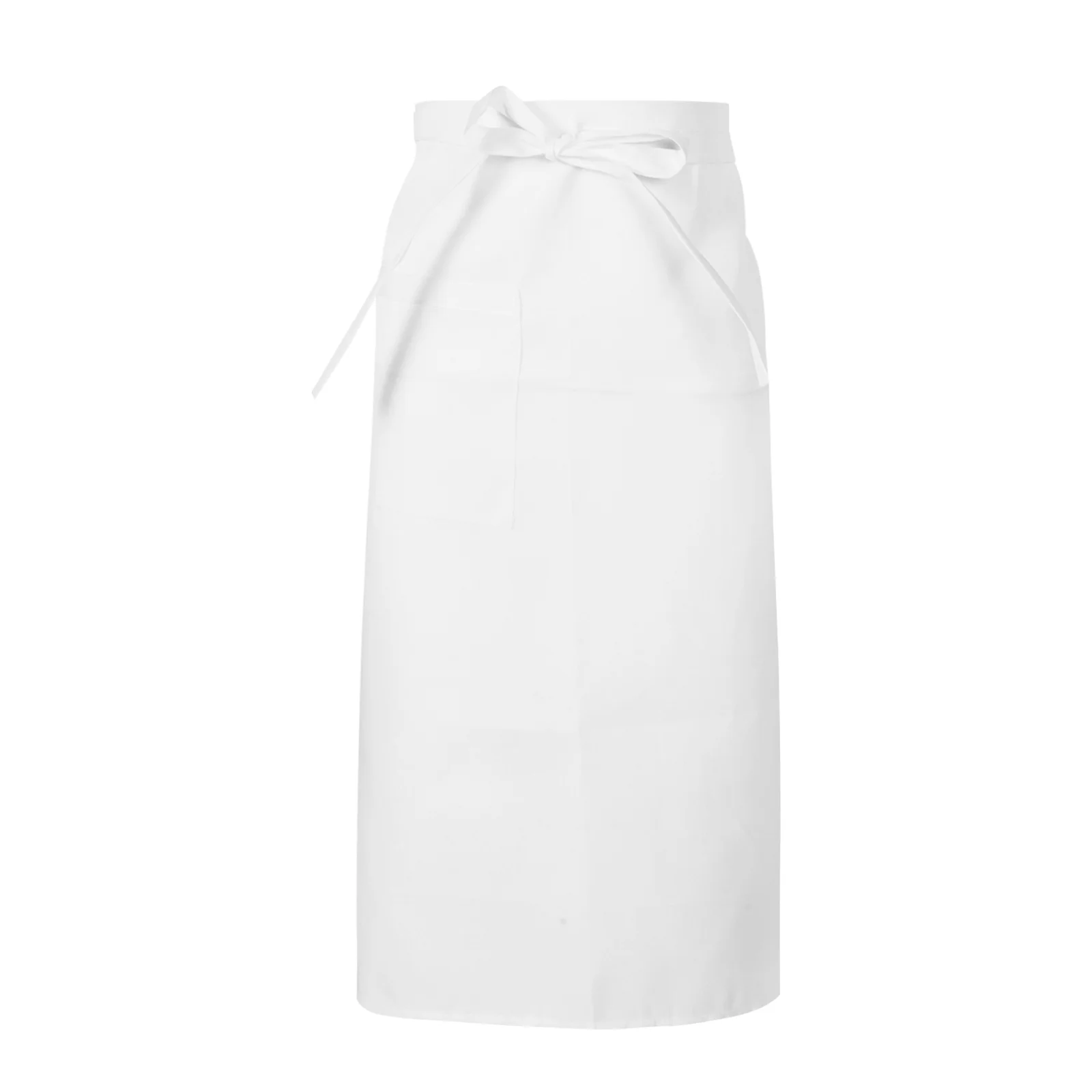 

Unisex Half Bistro Apron White Single Waist Apron Servers Kitchen Restaurant Cooking Protective Aprons