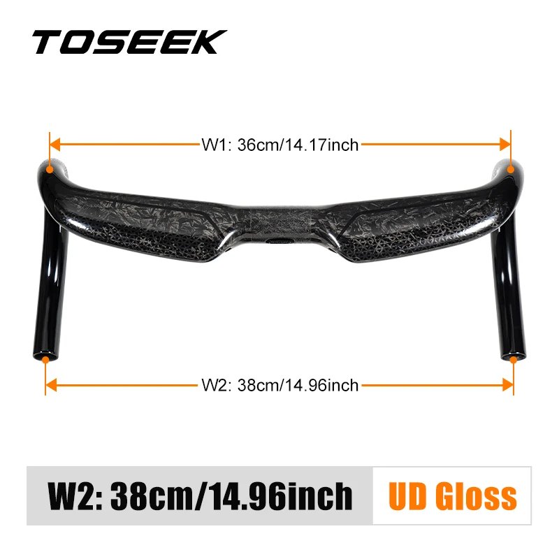 TOSEEK TR30 Bike Carbon Road Stuur 380/400/420/440mm UD Matt Interne Routing Road fietsstuur Fietsonderdelen