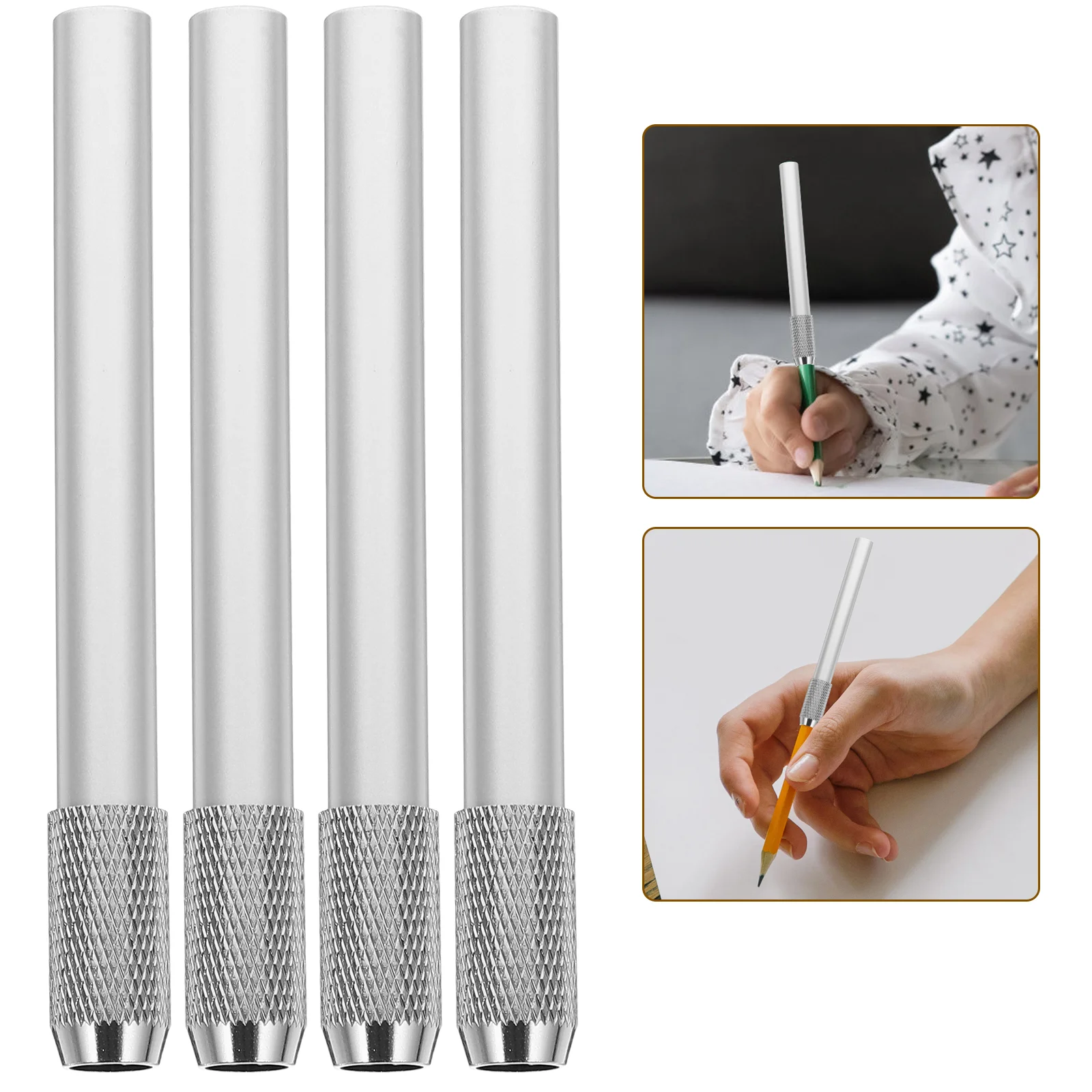 5 Pcs Tool Pencil Extender Pencils Case Stainless Steel Mechanical Crayon for Artists