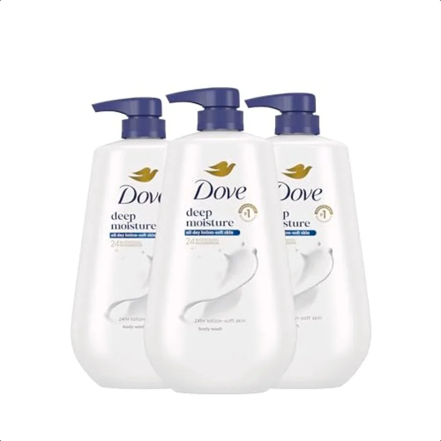 

Dove Body Wash with Pump 3 Count Deep Moisture for 24hr LotionSoft Skin Moisture Moisturizing Skin Cleanser with No Sulfates No