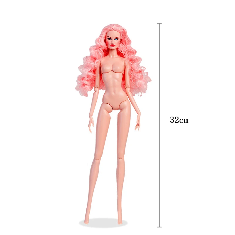 32cm BJD Doll Pink Body Pink Hair European Fashion 1/6 Doll Daily Outfit Party Cute Gown Girls DIY Dollhouse Toys Birthday Gifts