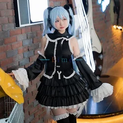 [in stocks] Girl Cosplay Costumes Women Dress For Miku Cosplay Anime Black Suit Halloween Carnival Uniforms Outfit