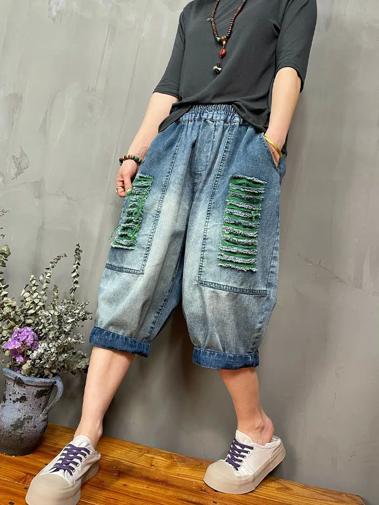 Imagem -03 - Max Lulu-jeans Feminino Rasgado Calça Angustiada Estilo Punk Calça Harém Colorida Calça de Lazer Harém Designer Coreano Nova Moda 2024