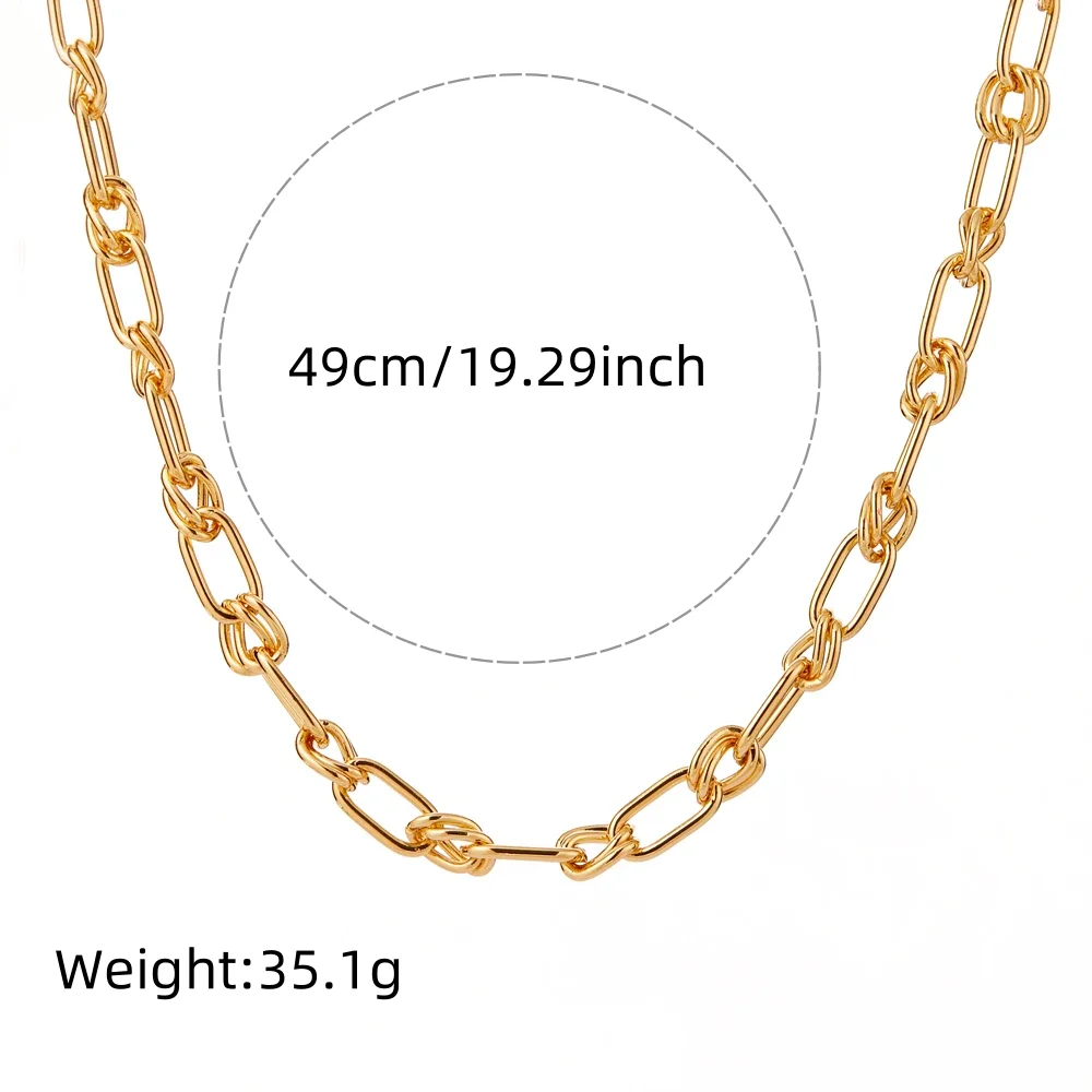

Chic Paperclip Chain Necklace for Women, Layer Link Necklace Zinc alloy material Gold Plated Jewelry