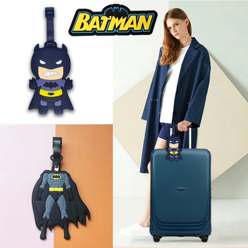 Batman Luggage Tag Cartoon Anime Suitcase Tag Fashion Silicon Luggage Name ID Address Label Portable Travel Accessories Label