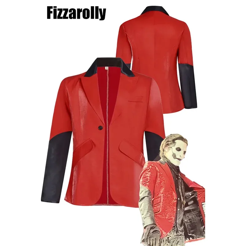 

Disguise Ghosts Band Cosplay Men Fantasy Red Black Blazer Jacket Costume Outfits for Adult Coat Roleplay Halloween Carnival Suit