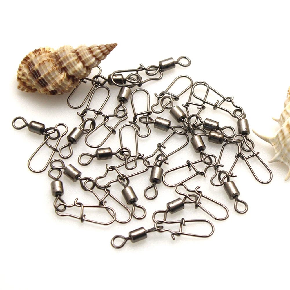 96/211pcs/Set Fishing Connector Pin Bearing Rolling Swivel Stainless Steel with Nice Snap Fishhook Lure Tackle Accessories