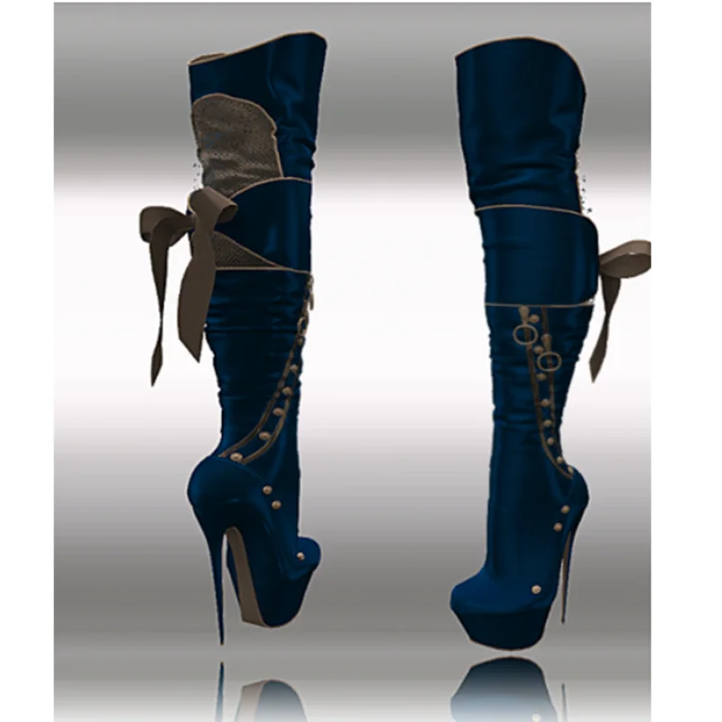 Solide Über Knie Hohe Bogen Knoten Stiefel Dünne Hohe Ferse Runde Kappe Mode Sexy Kühlen 2025, Winter Große Größe Frau Schuhe Zapatillas Mujer