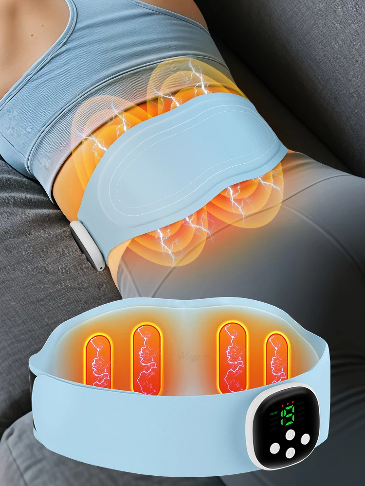 

Electric Waist Massager Lower Back Toning Belt for Belly Exercise Vibration Hot Compress Massage Belt Muscle Relax USB charge