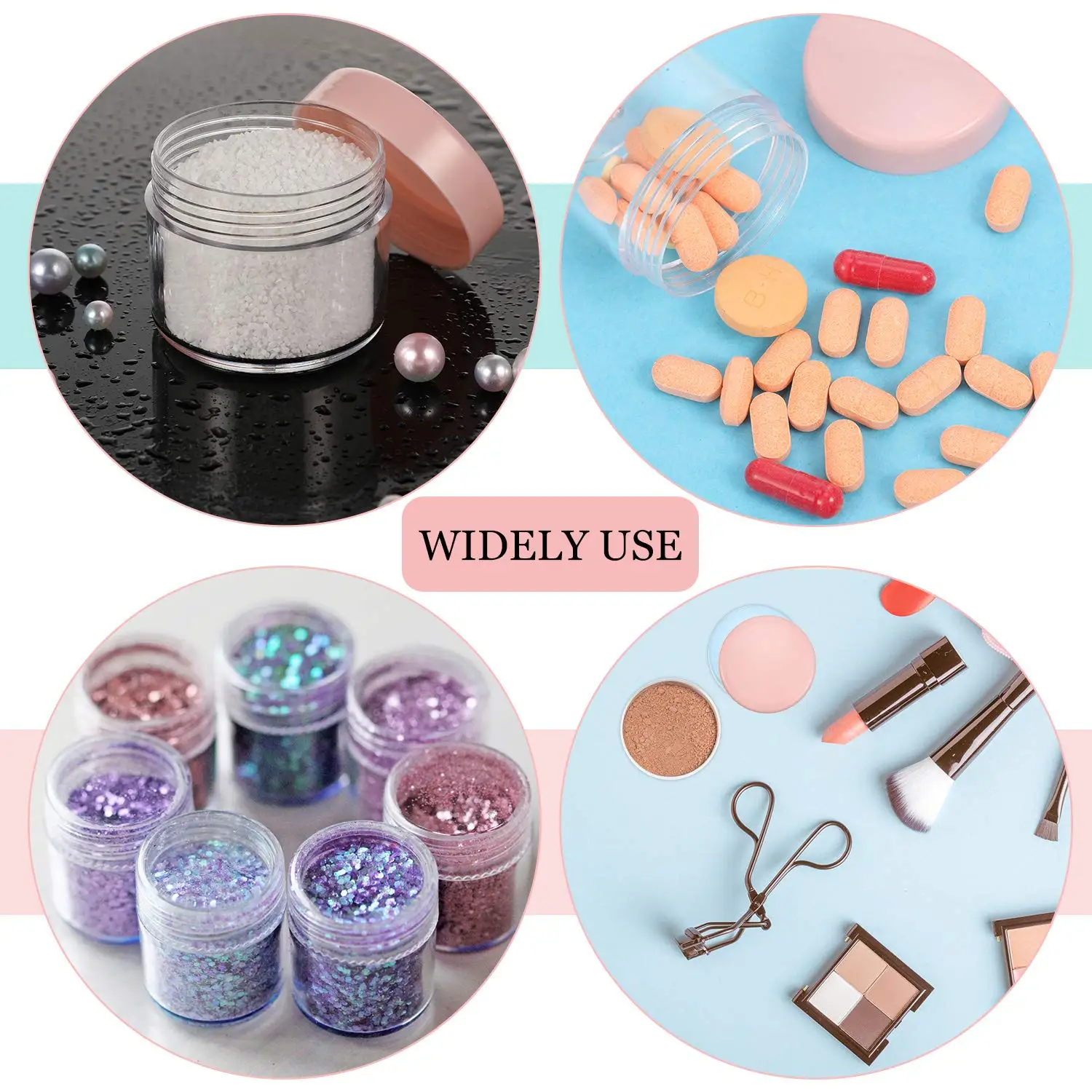 Großhandel Custom Leere Lip Peeling Box Mit Logo Lip Butter Acryl 10/20ML Gläser Für Lip Balm, make-up, Lidschatten, Strass