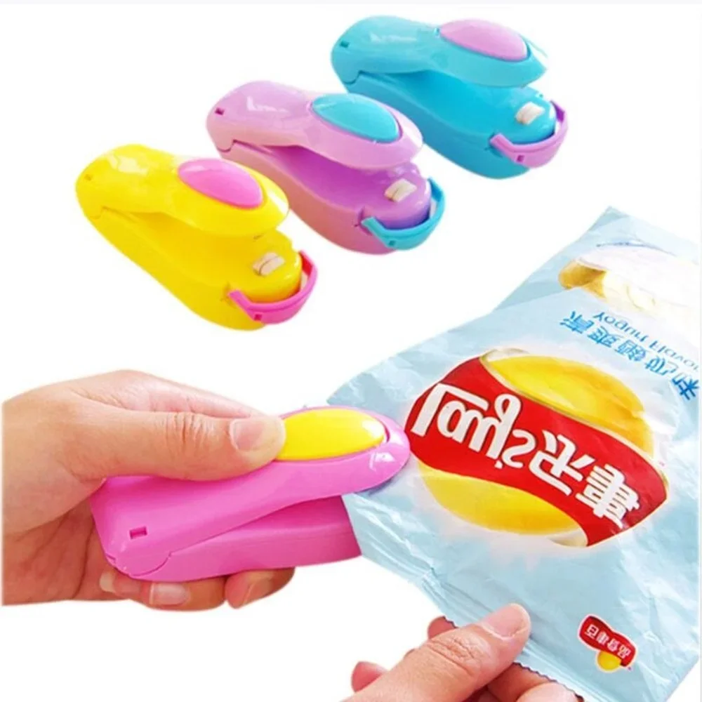 Kitchen Accessories Tools Mini Portable Food Clip Heat Sealing Machine Snack Bag Mini Gadgets Sealer Hand Pressure Heat Sealer