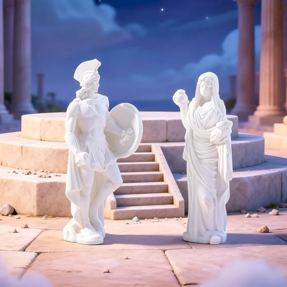 Resin Craft Twelve Gods Figurine Set Greek and Roman Mythology Collectible Greek Pantheon Gods Statue Vintage