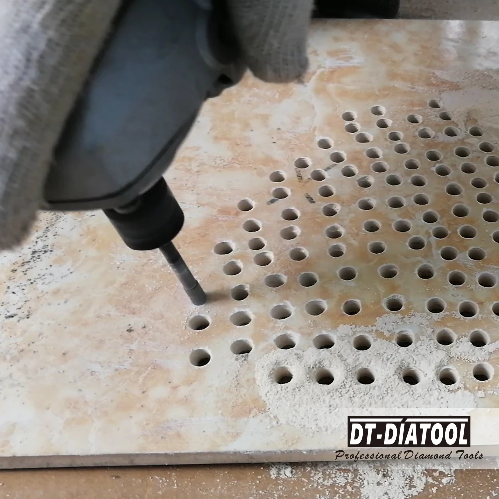 DT-Diatool-Diamond Drilling Bits, Thread Drill, Core Bits for Porcelain Tile, Granite Marble Stone, Hole Saw, 5/8-11, 1Pc