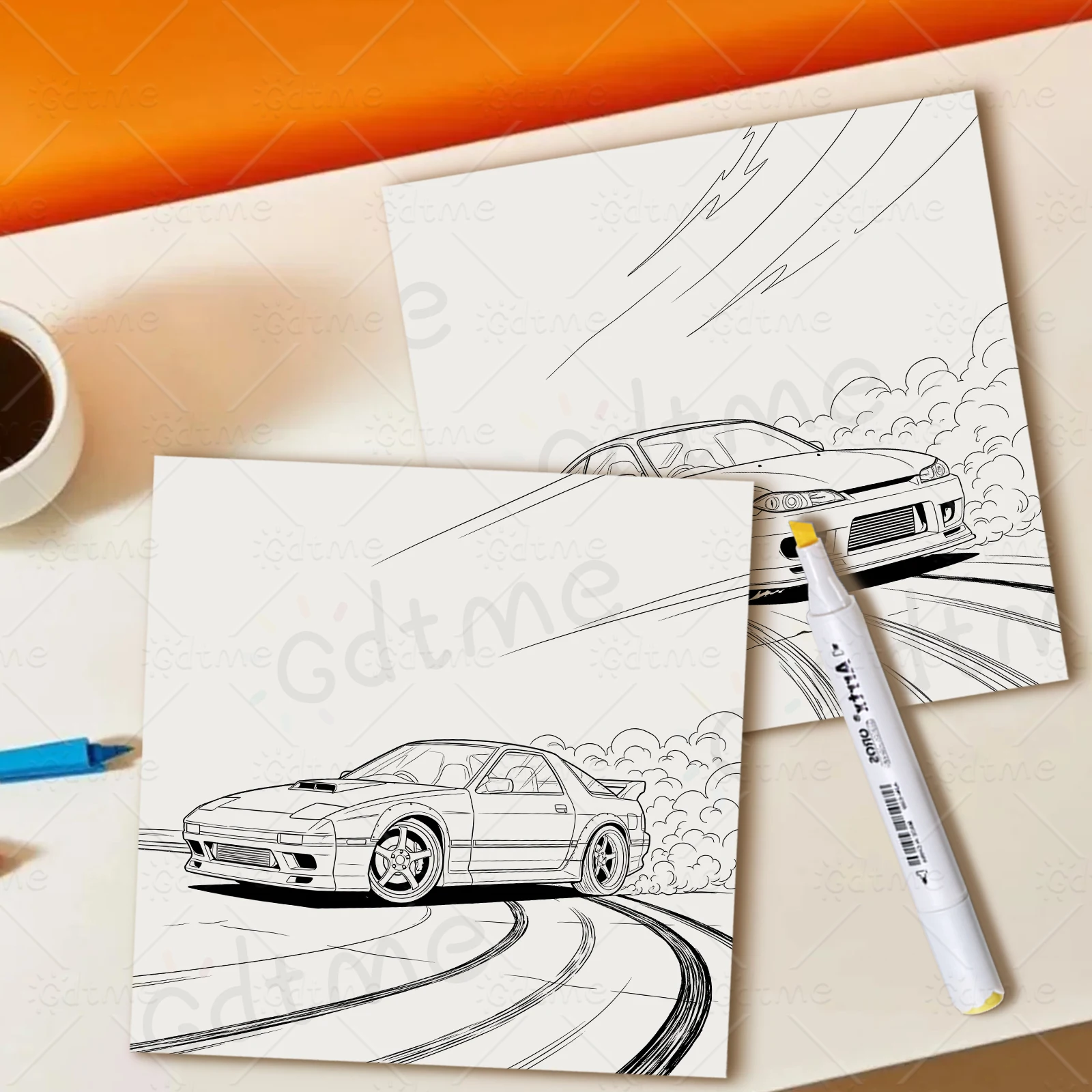 ANIMATED DRIFT CAR Malbuch mit einfachen Mustern für Erwachsene, niedliches Zeichenbuch, perfektes Geschenk für Party und Geburtstag ﻿ – Detail 9